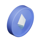 3D coin with the Ethereum symbol