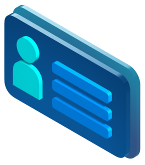 Ícono 3D de tarjeta de identificación