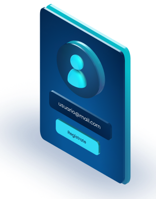 Ícono 3D de registro de usuario