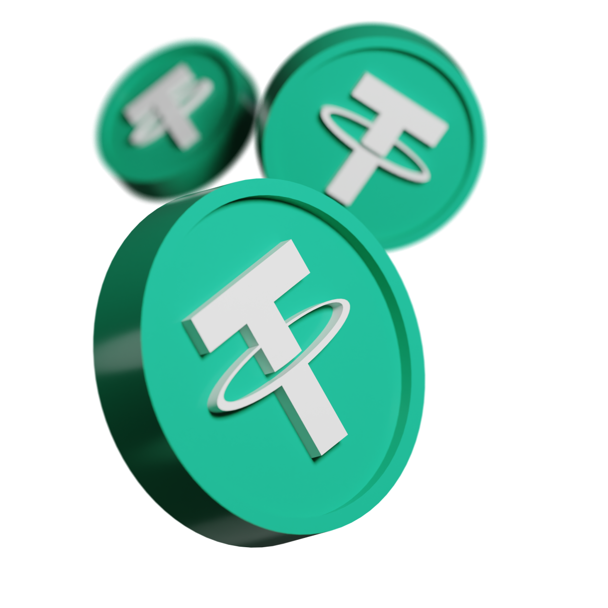 Moneda 3D con el símbolo de Tether