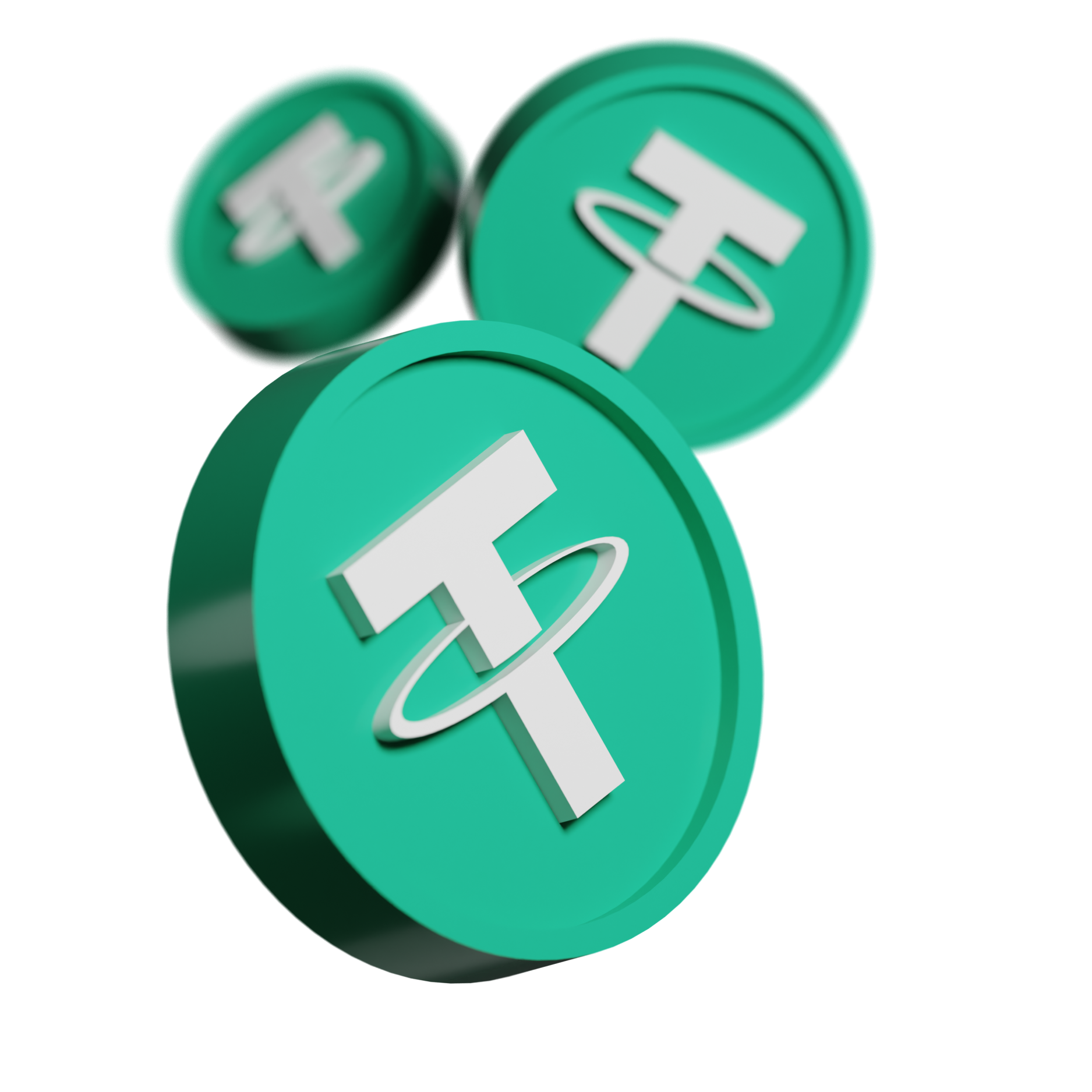 Moneda 3D con el símbolo de Tether