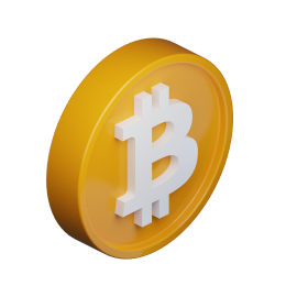 Moneda 3D con el símbolo de Bitcoin
