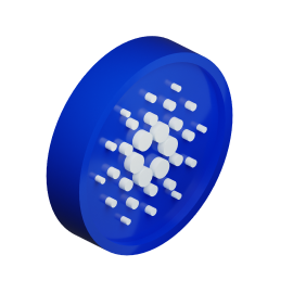 Moneda 3D con el símbolo de Cardano