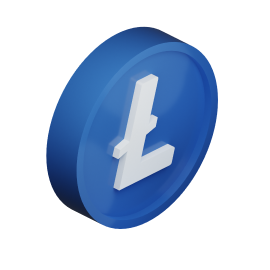 Moneda 3D con el símbolo de the Litecoin