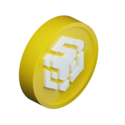 3D coin with the BNB symbol