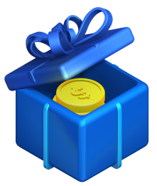 Regalo con moneda 3D.