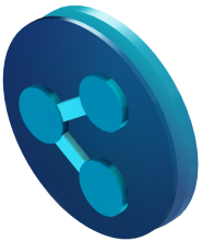 Icono 3D de compartir.