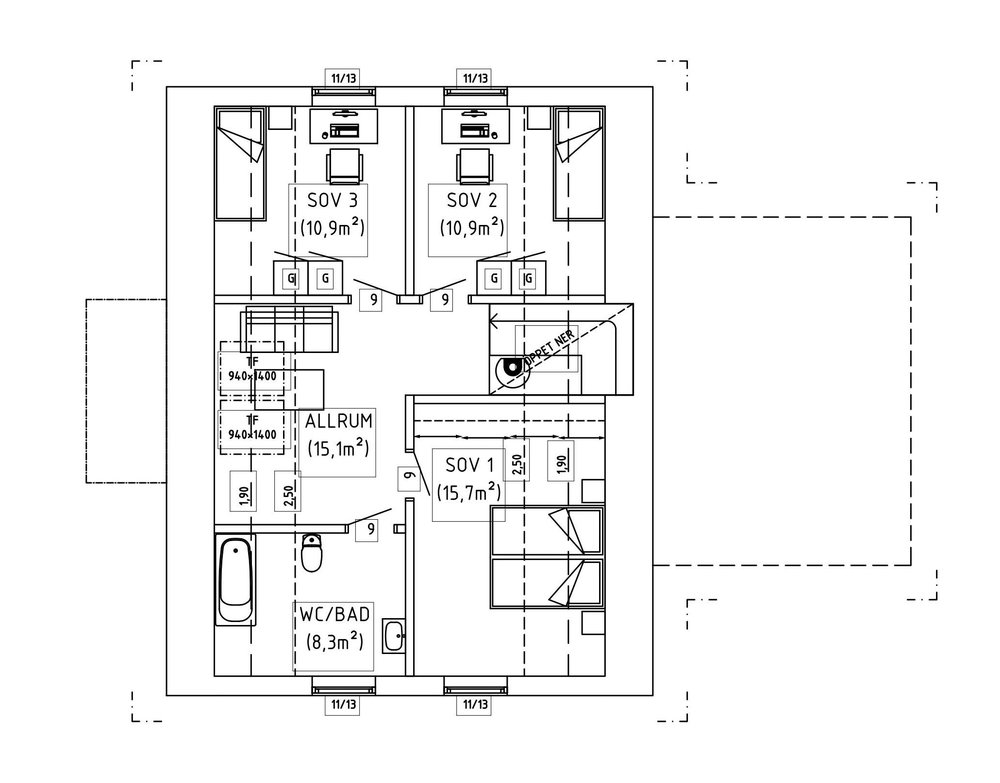 Villa Hansson – planlösning överplan