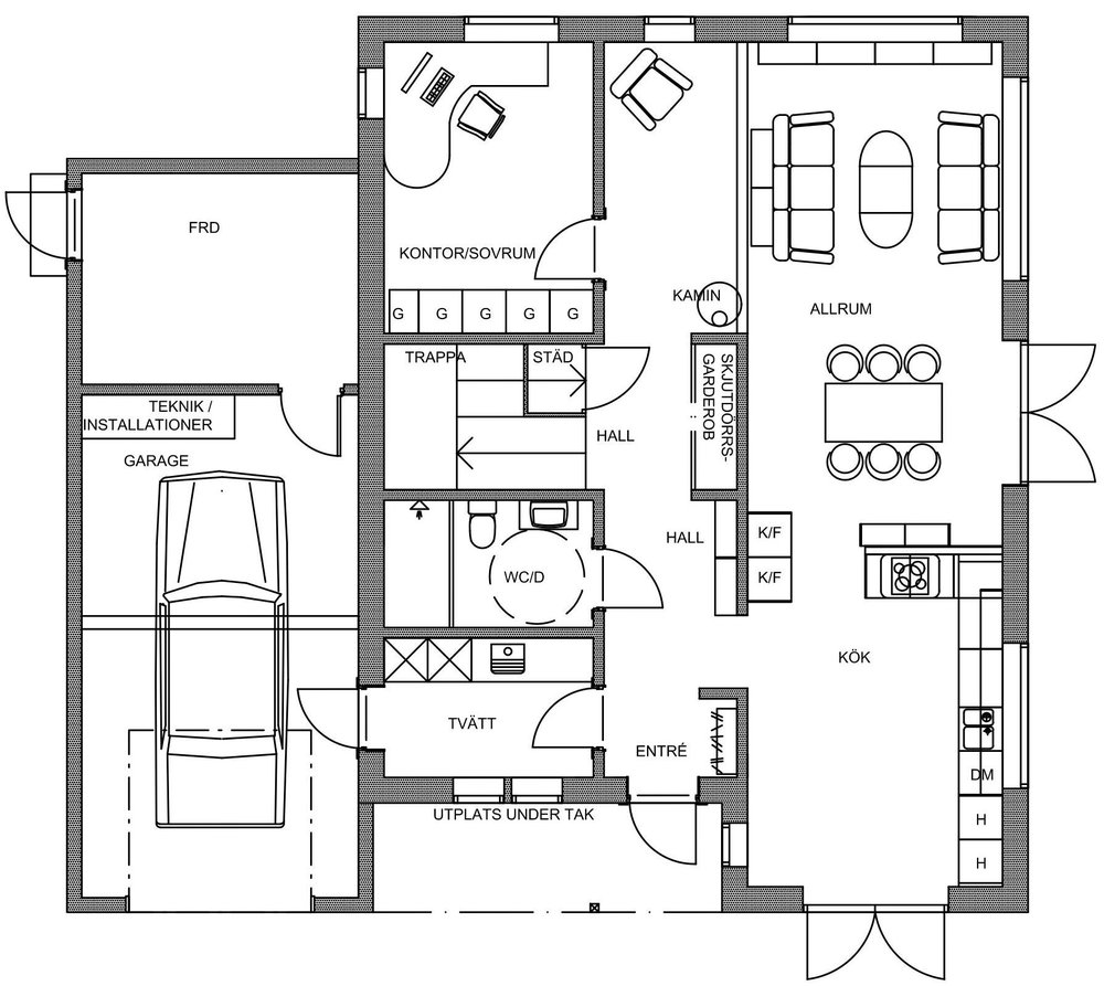 Villa Rånes – planlösning entréplan