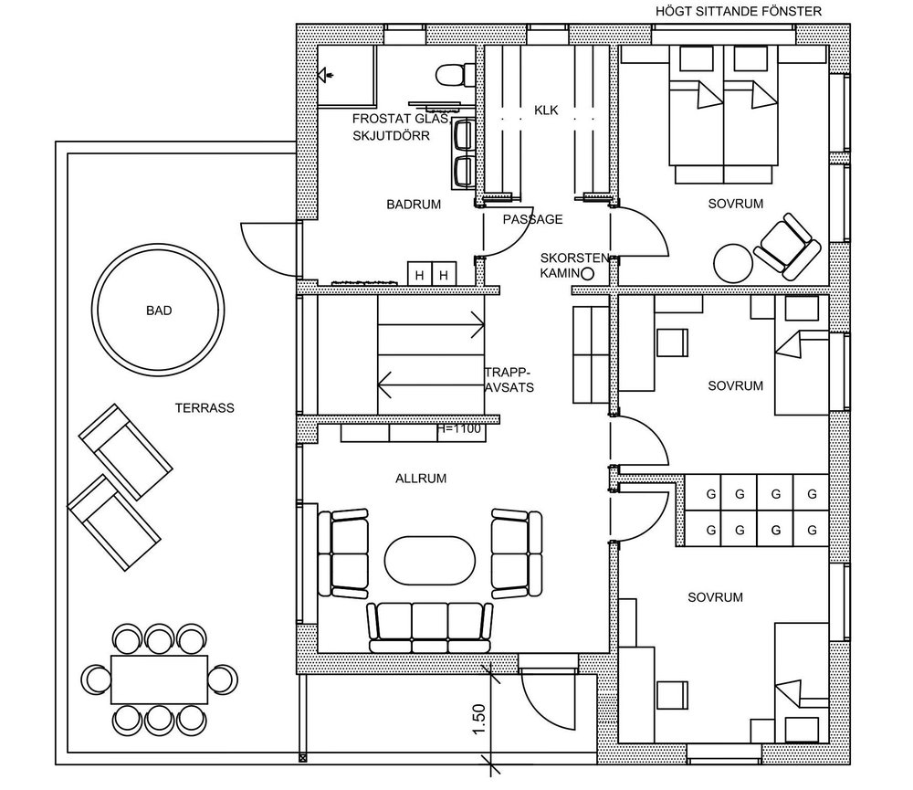 Villa Rånes – planlösning överplan