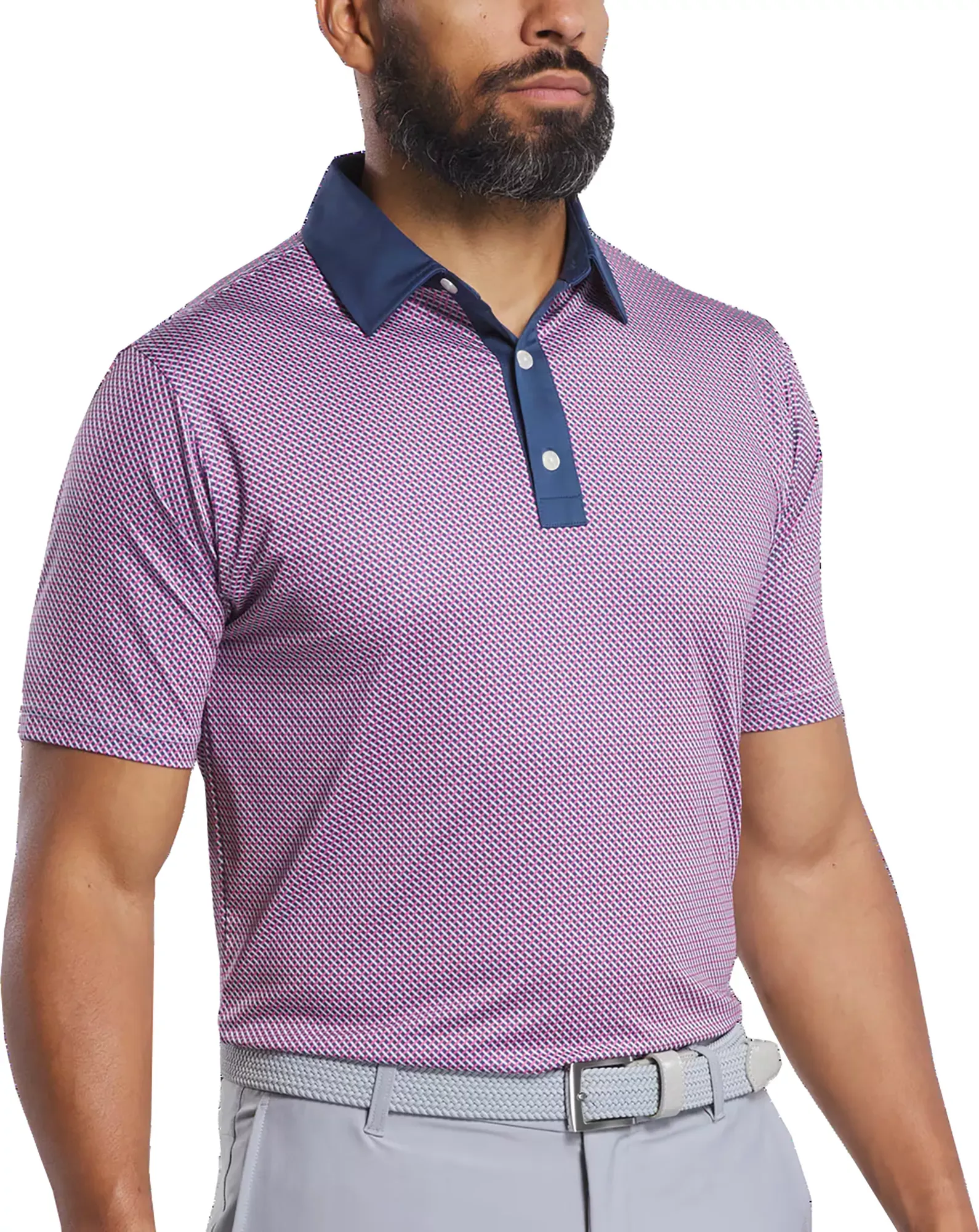 FootJoy Men's Lattice Print Lisle Golf Polo