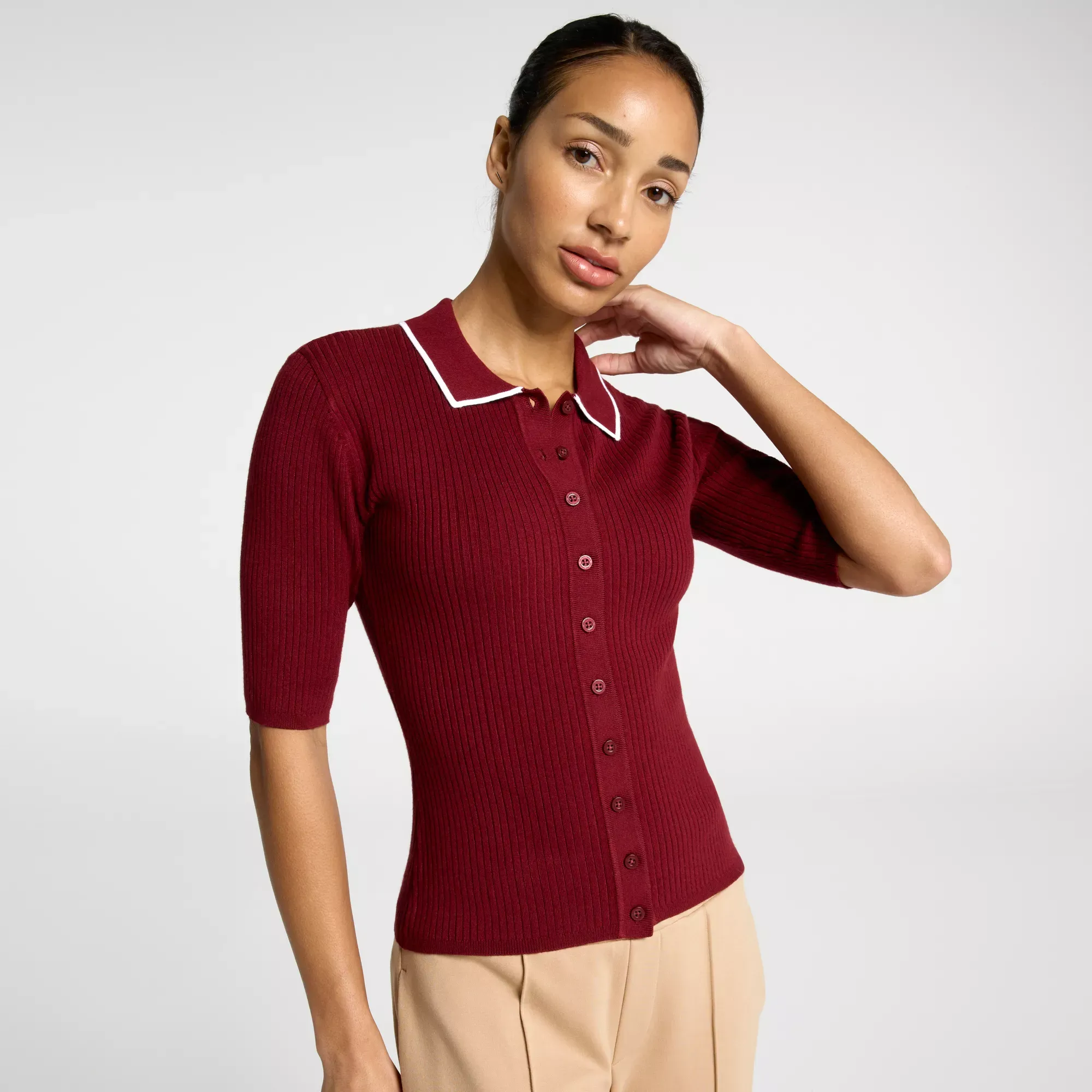 Walter Hagen Women's Fashion Short Sleeve Sweater Golf Polo