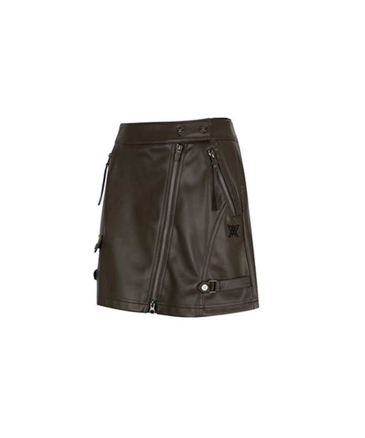 Women's Faux Leather A-Line SQ Skirt