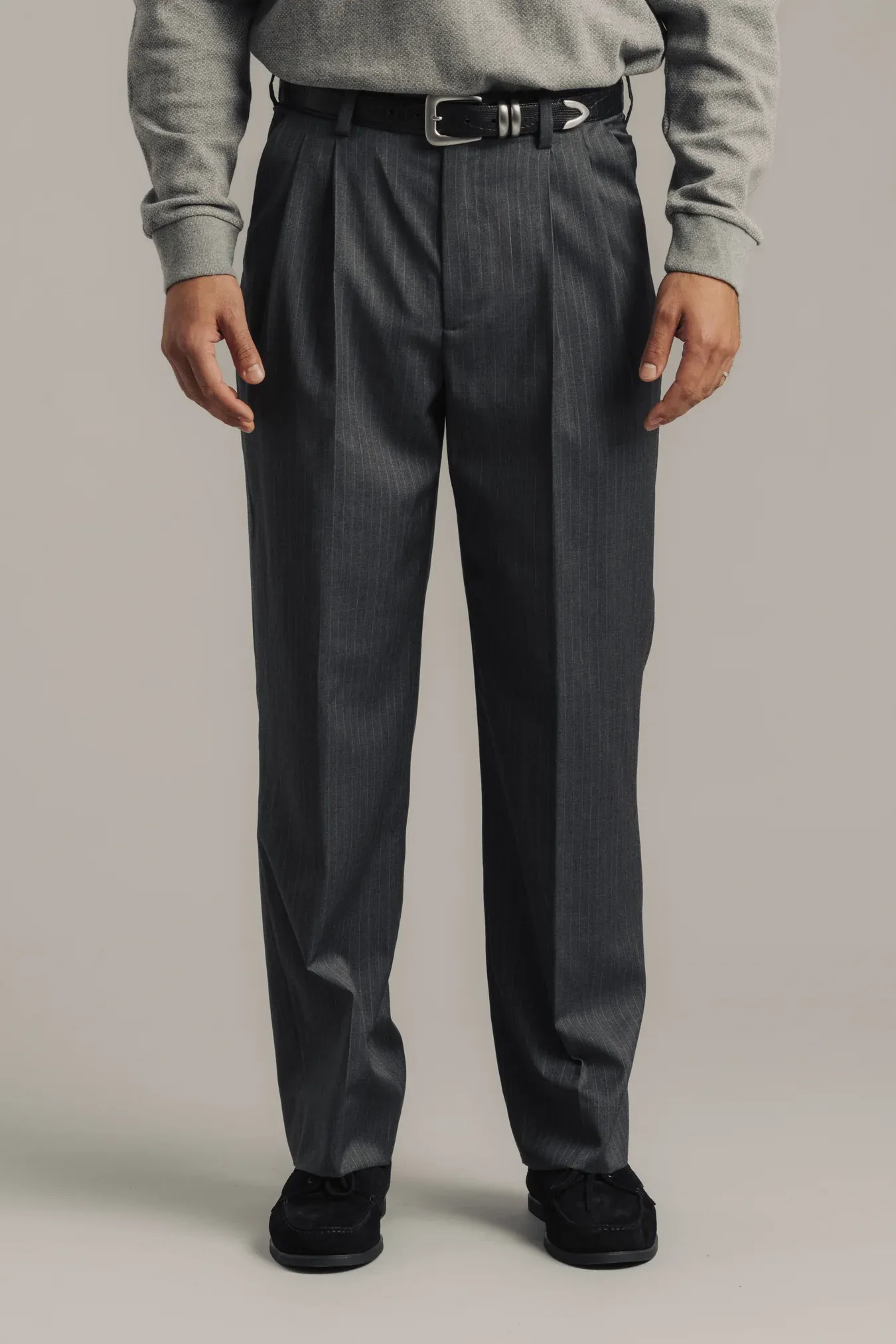 Double Pleat Slacks Pinstripe