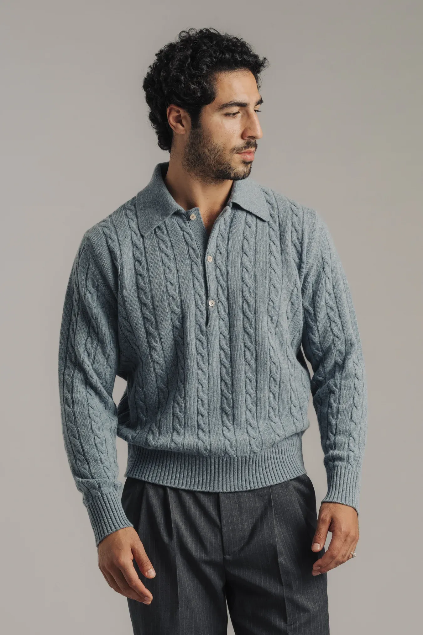 Cable Knit Polo