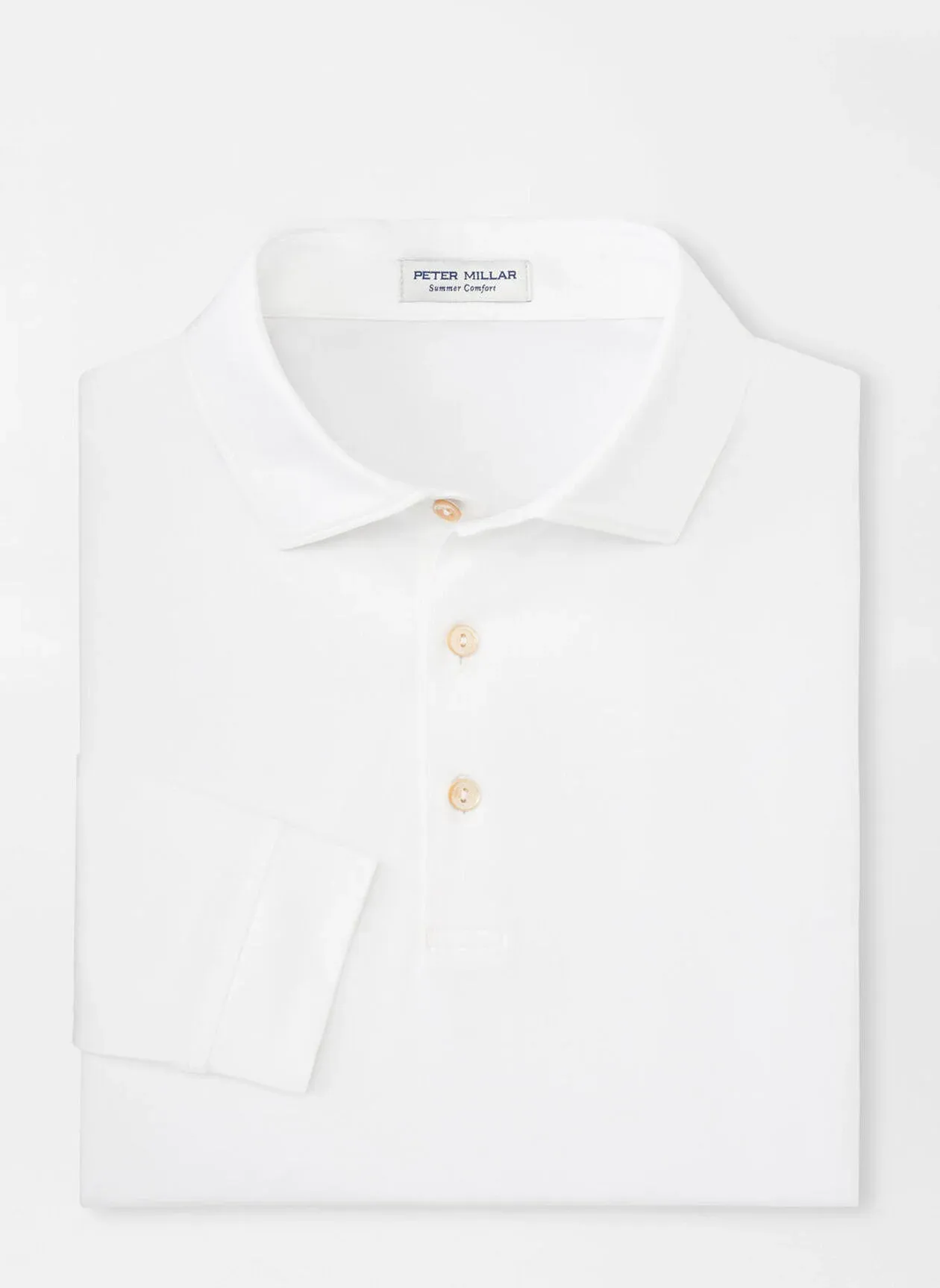Peter Millar Solid Stretch Jersey Long-Sleeve Polo