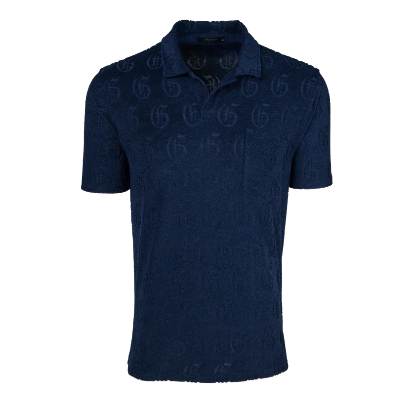 Greyson Gothic "G" Jacquard Terry Polo