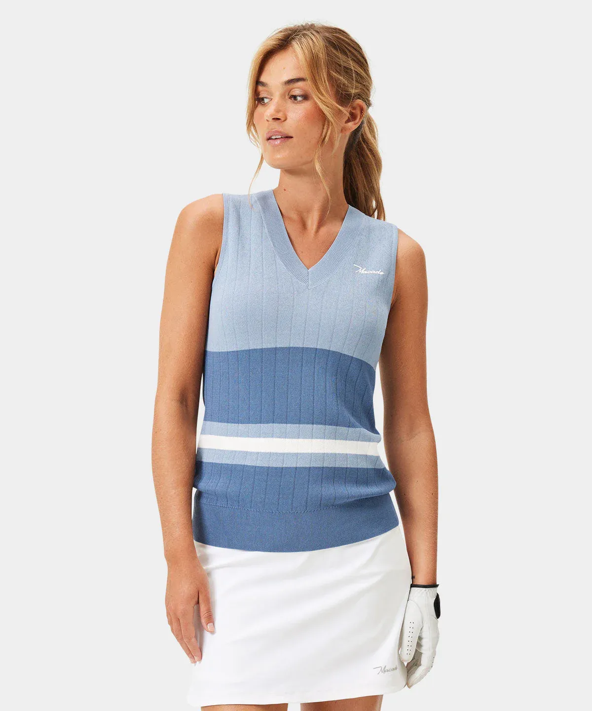 Macade Ana Blue Sleeveless V-neck