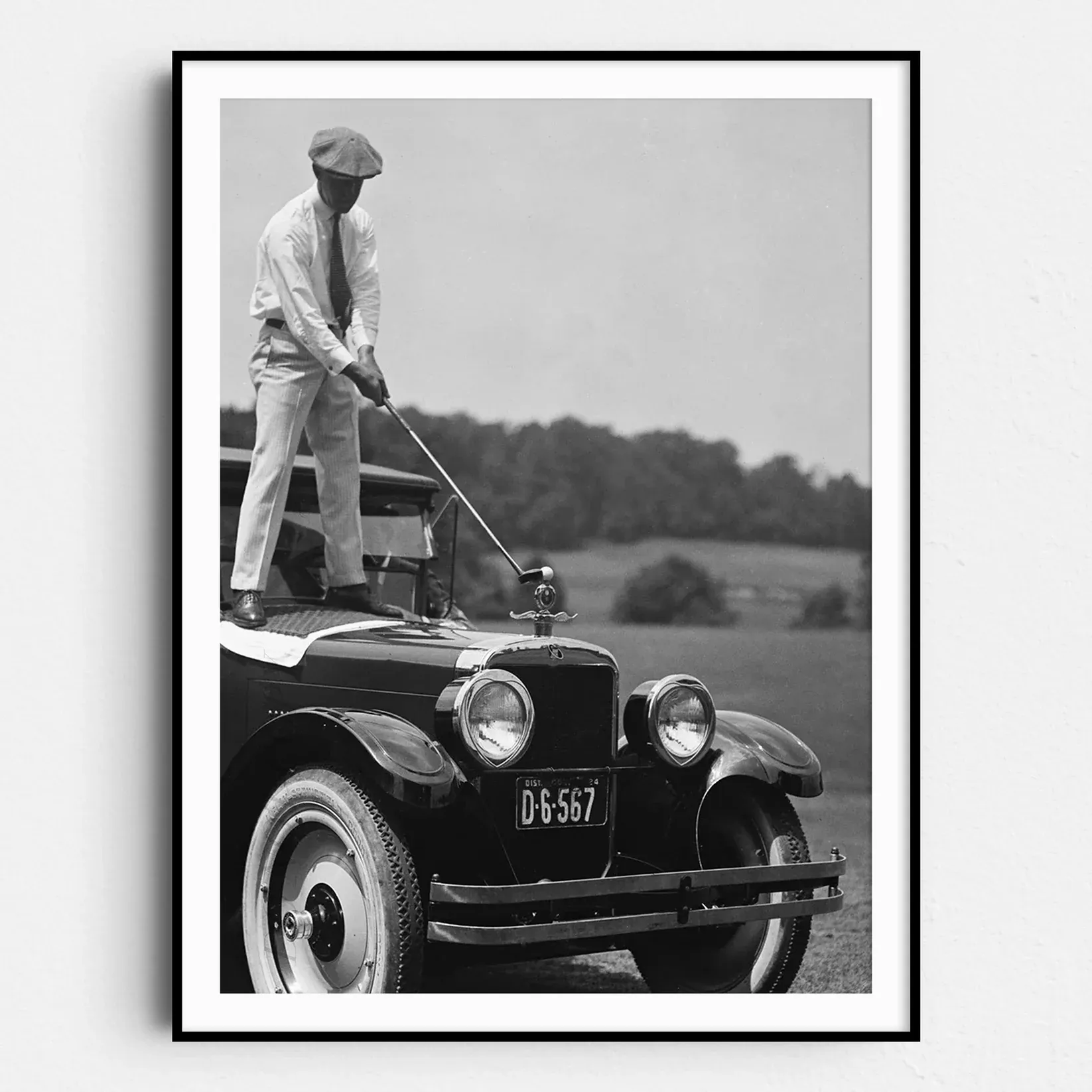 Prints Ltd. Golfing On Top Of Car