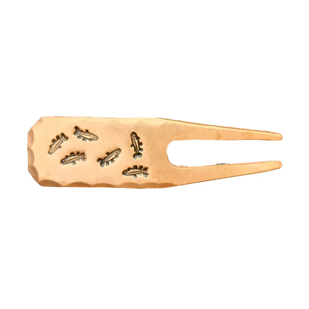 Sunfish Dancing Trout Hand Stamped Copper Divot Tool