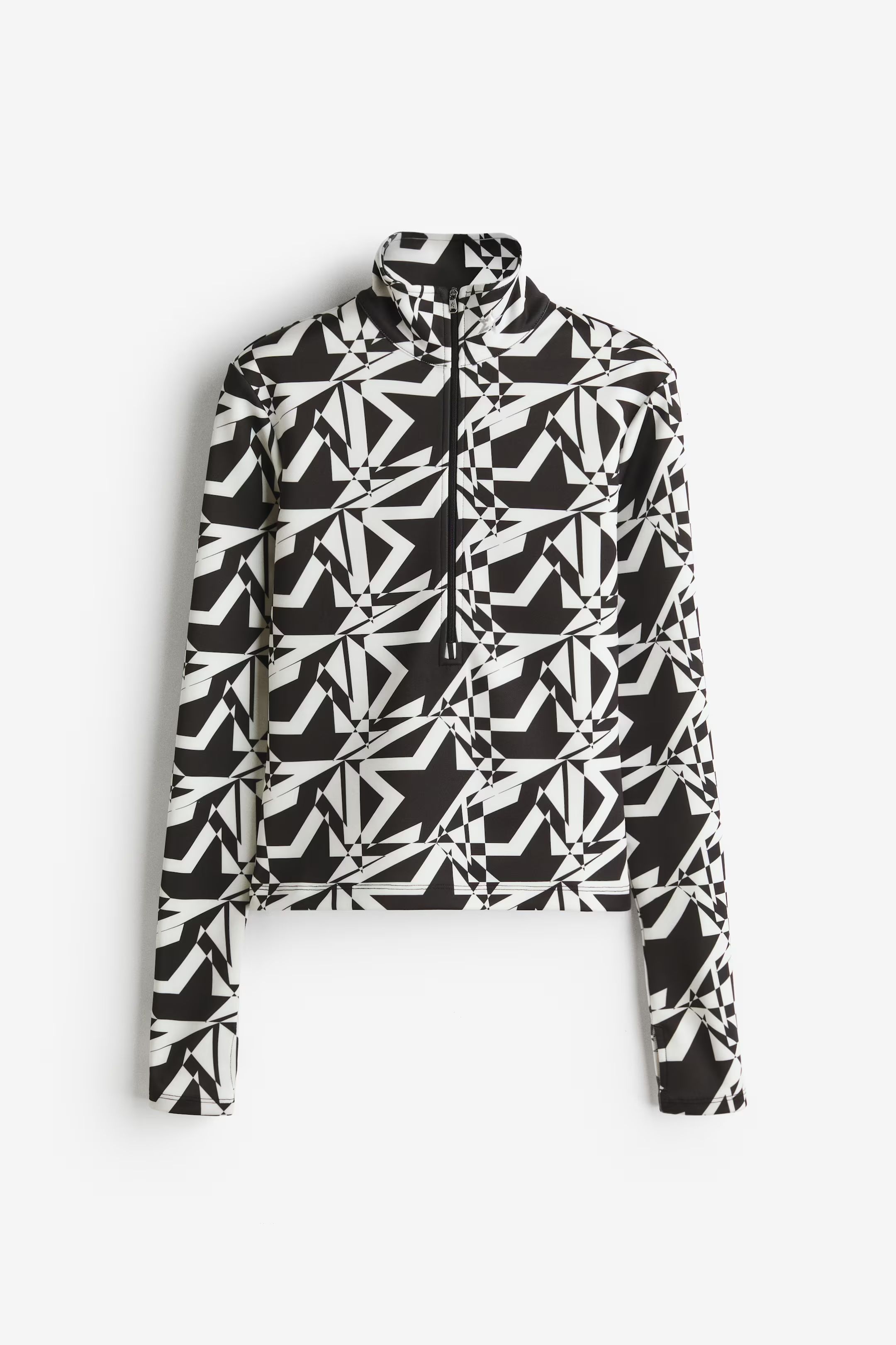 H&M Printed Mock Turtleneck Top