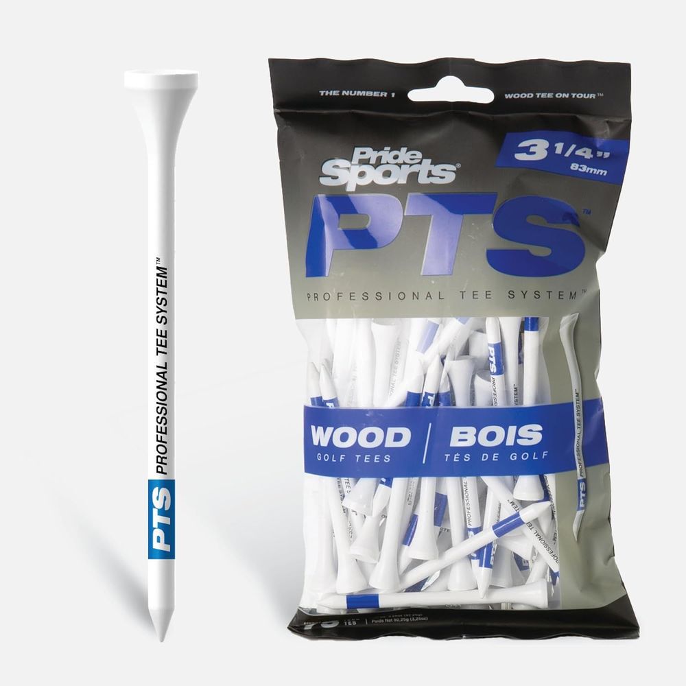 PTS Wood Golf Tees | 75 Count, 3-1/4 Inch