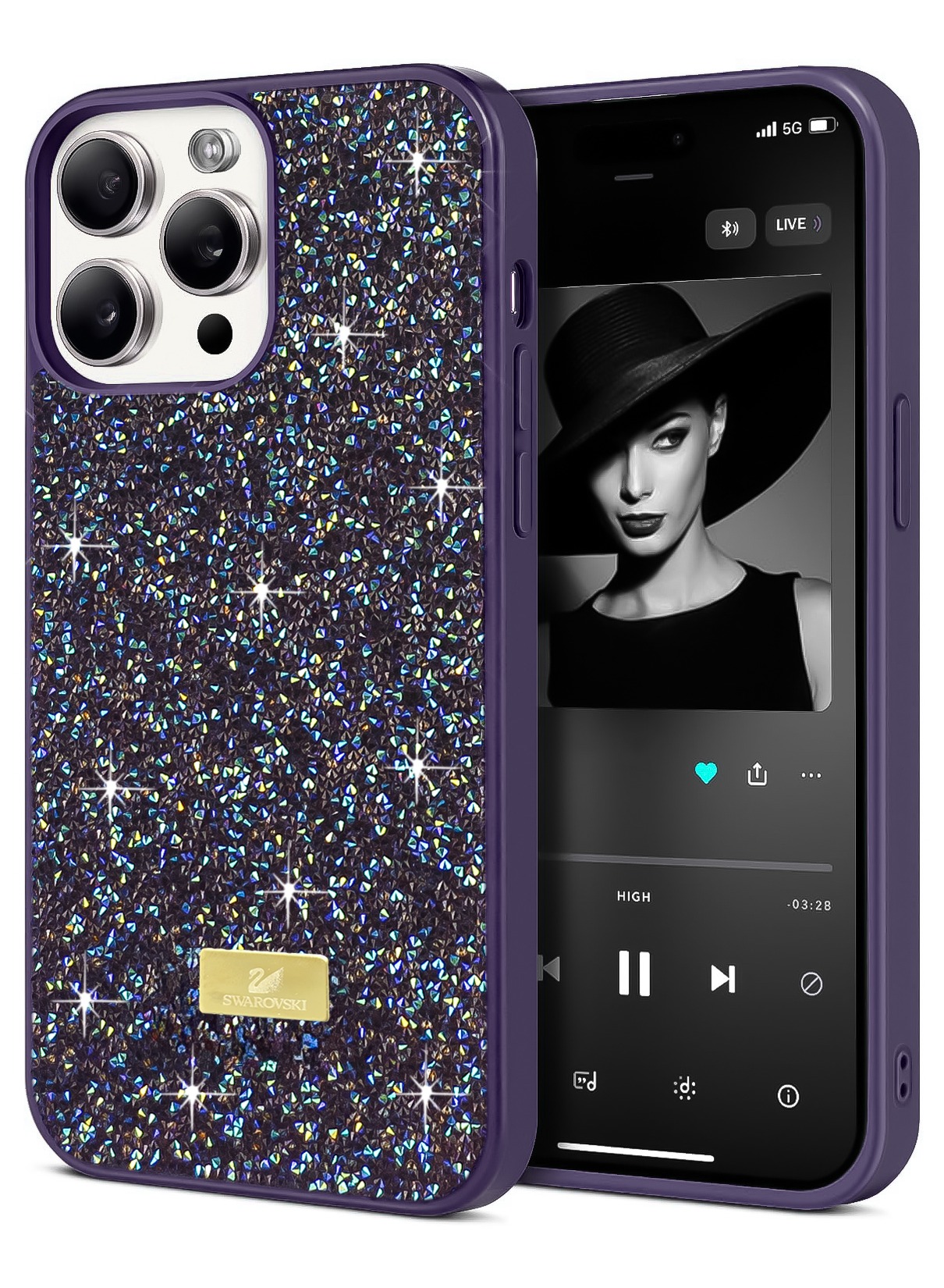 Dl3 Mobilak Case For iPhone 15+ Plus/14 Plus 6.7 Case Glitter, Sparkle Diamond Crystal Bling Case with Bling, Ultra Thin Lightweight Full Body Shockproof Anti-Scratch Protective Cover