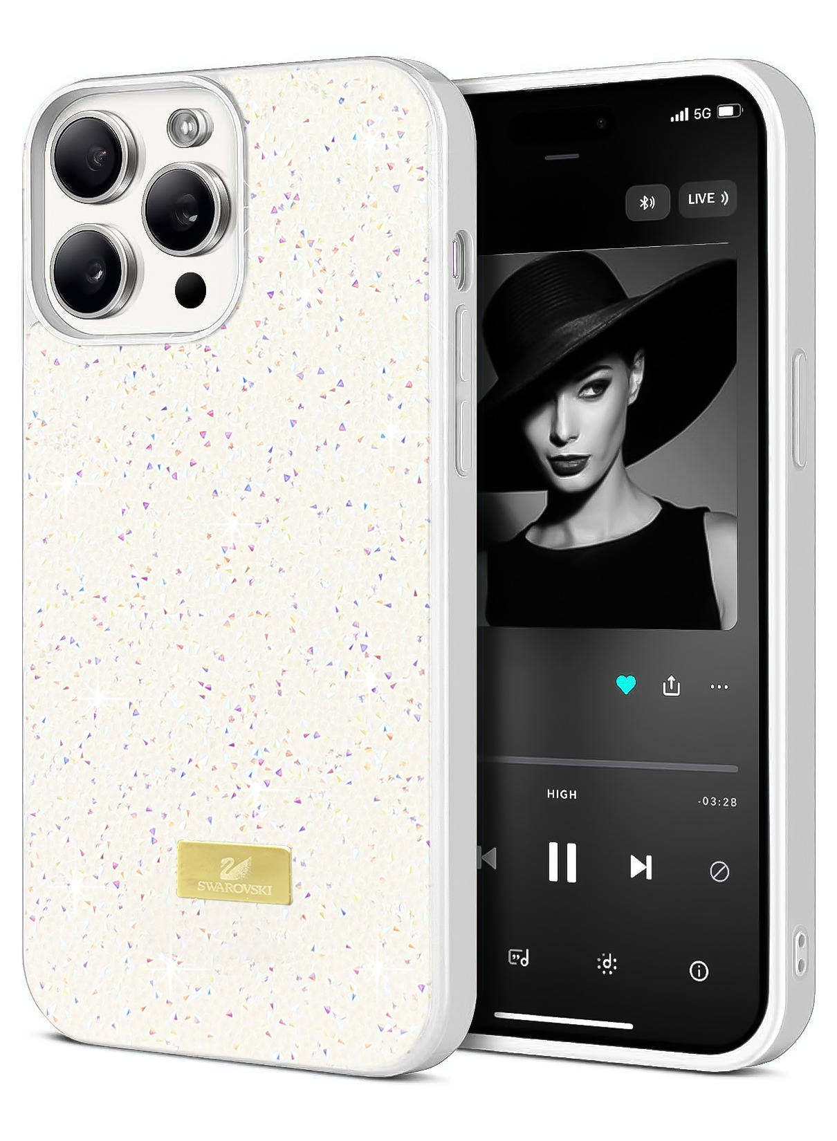 Dl3 Mobilak Case For iPhone 15+ Plus/14 Plus 6.7 Case Glitter, Sparkle Diamond Crystal Bling Case with Bling, Ultra Thin Lightweight Full Body Shockproof Anti-Scratch Protective Cover