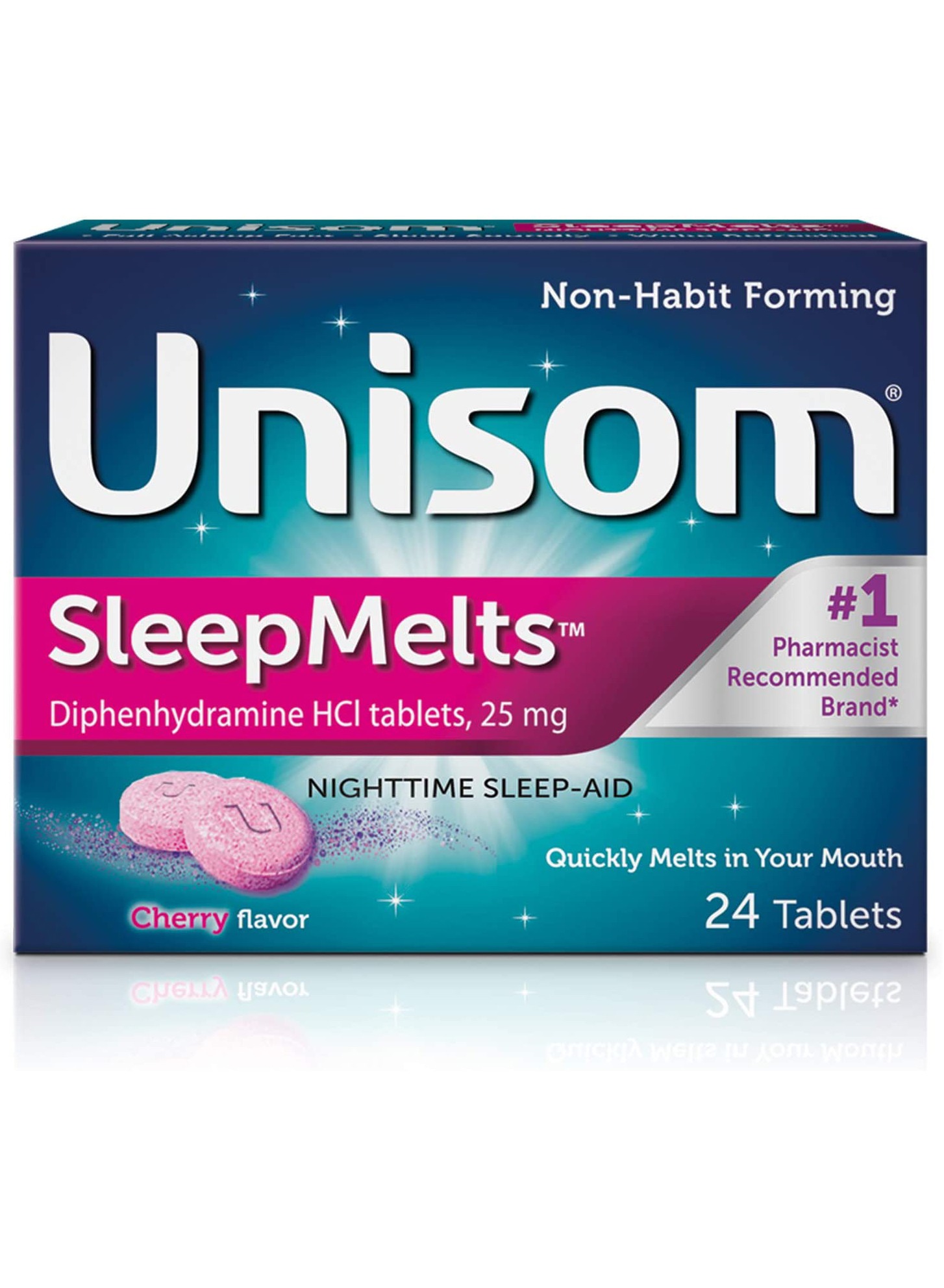 SleepMelts Nighttime Sleep-aid Cherry Flavor 24 Tablets