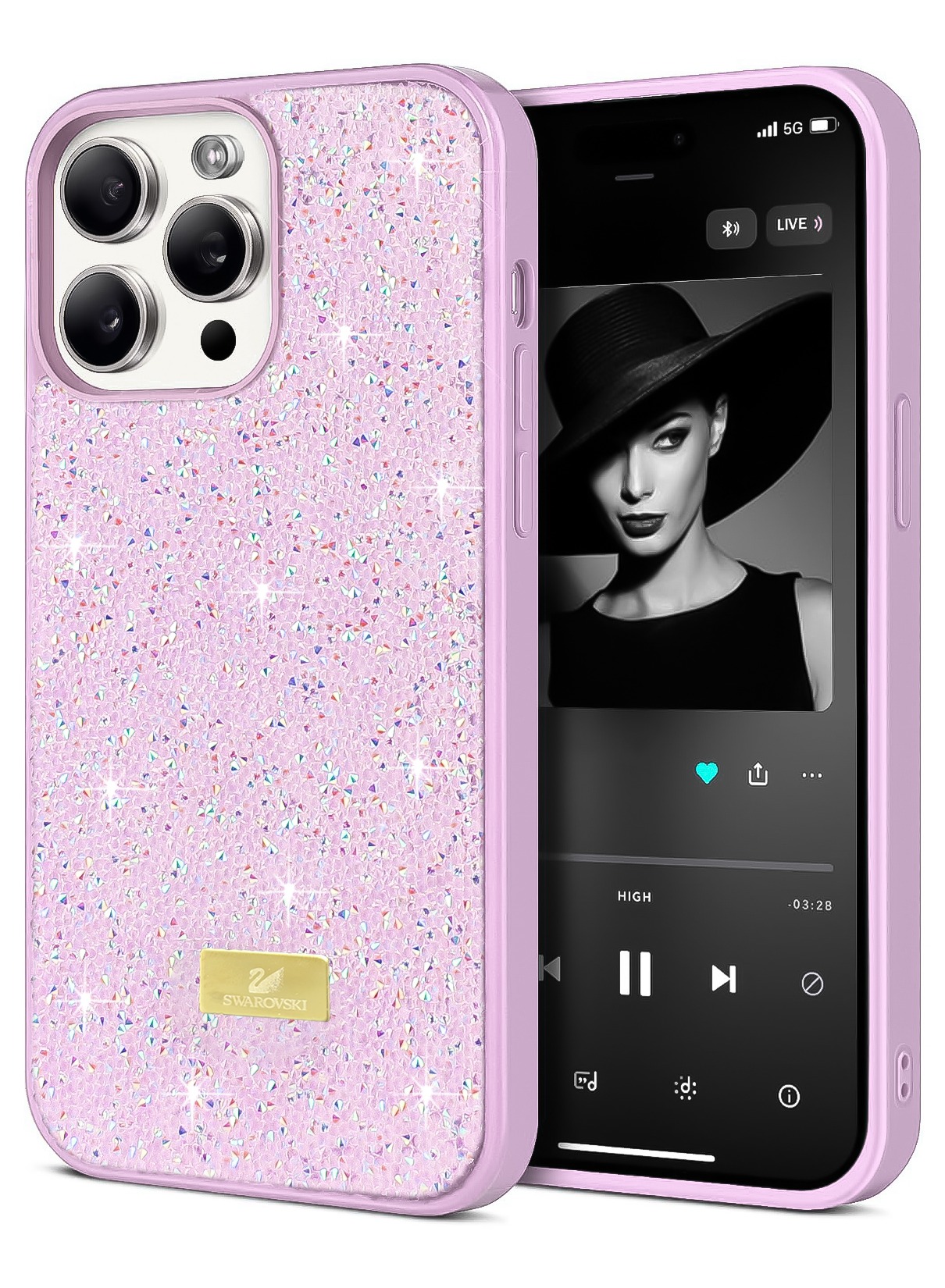 Dl3 Mobilak Case For iPhone 15+ Plus/14 Plus 6.7 Case Glitter, Sparkle Diamond Crystal Bling Case with Bling, Ultra Thin Lightweight Full Body Shockproof Anti-Scratch Protective Cover