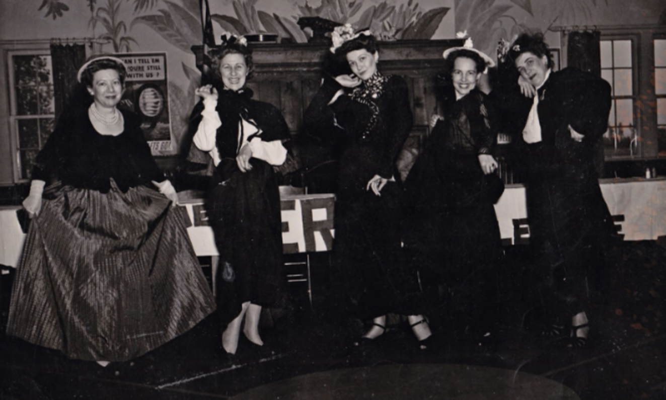 At the Czecho Lodge in the early 40's. Pictured: Nell Fencil, Thelma Fraley, Marian Anderson, Jane Handley, and Rilla Alford.