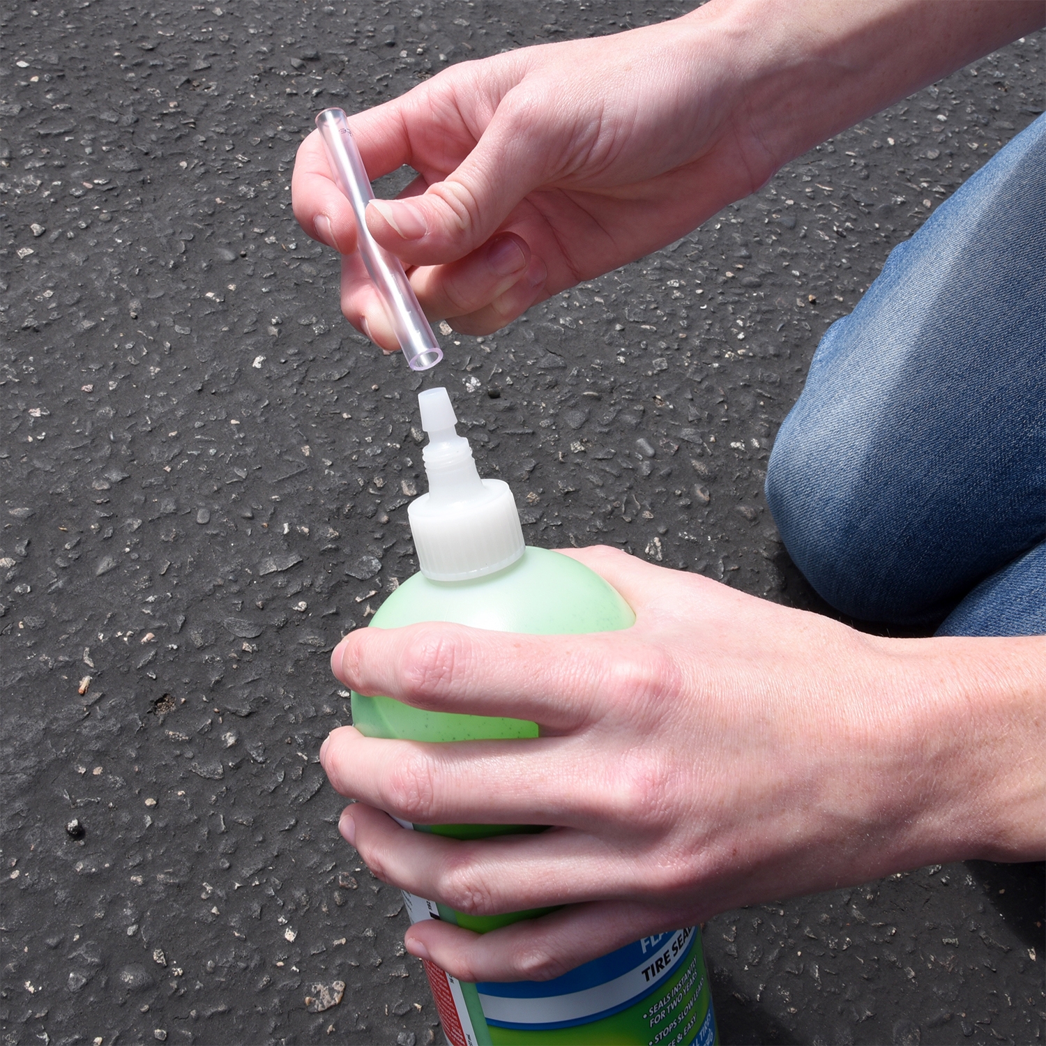 Add the clear tube to the bottle