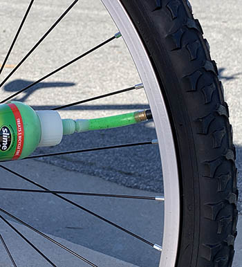 putting slime in bike tires