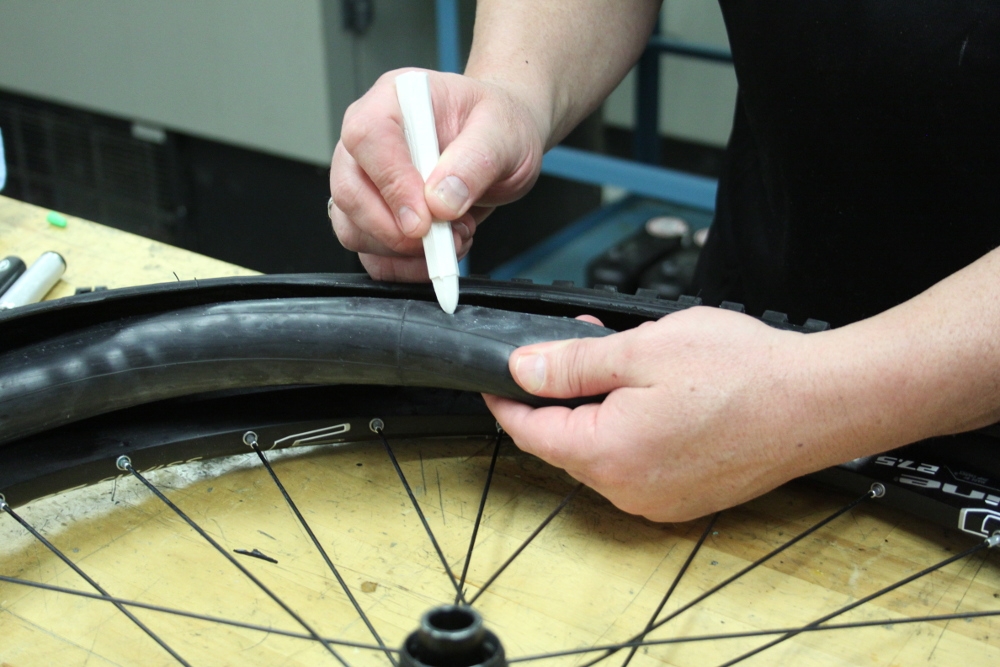 patching a bike tube