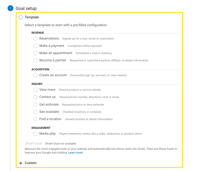 Google Analytics Hedef Oluşturma