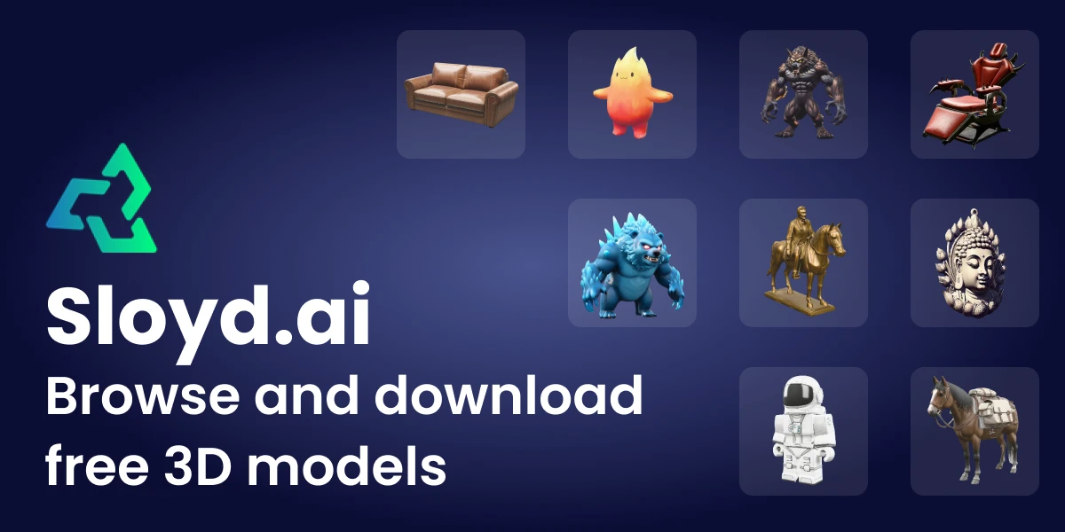 Preview for Sloyd – AI 3D model generator