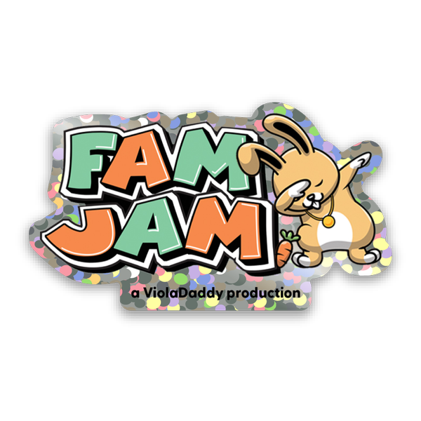 FamJam_Bunny Dab Sticker_Glittter