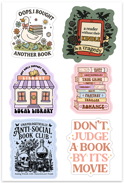 Book girlie sticker sheet