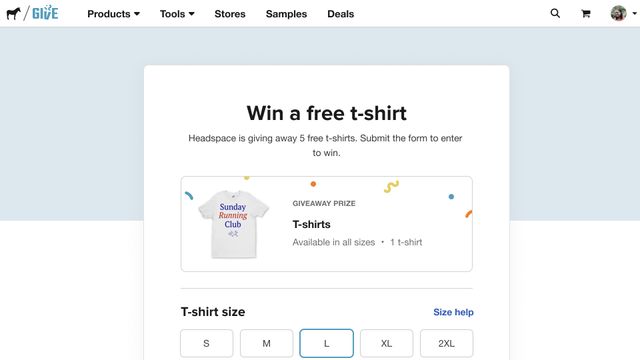 sorteo en vivo ejecutándose en Give