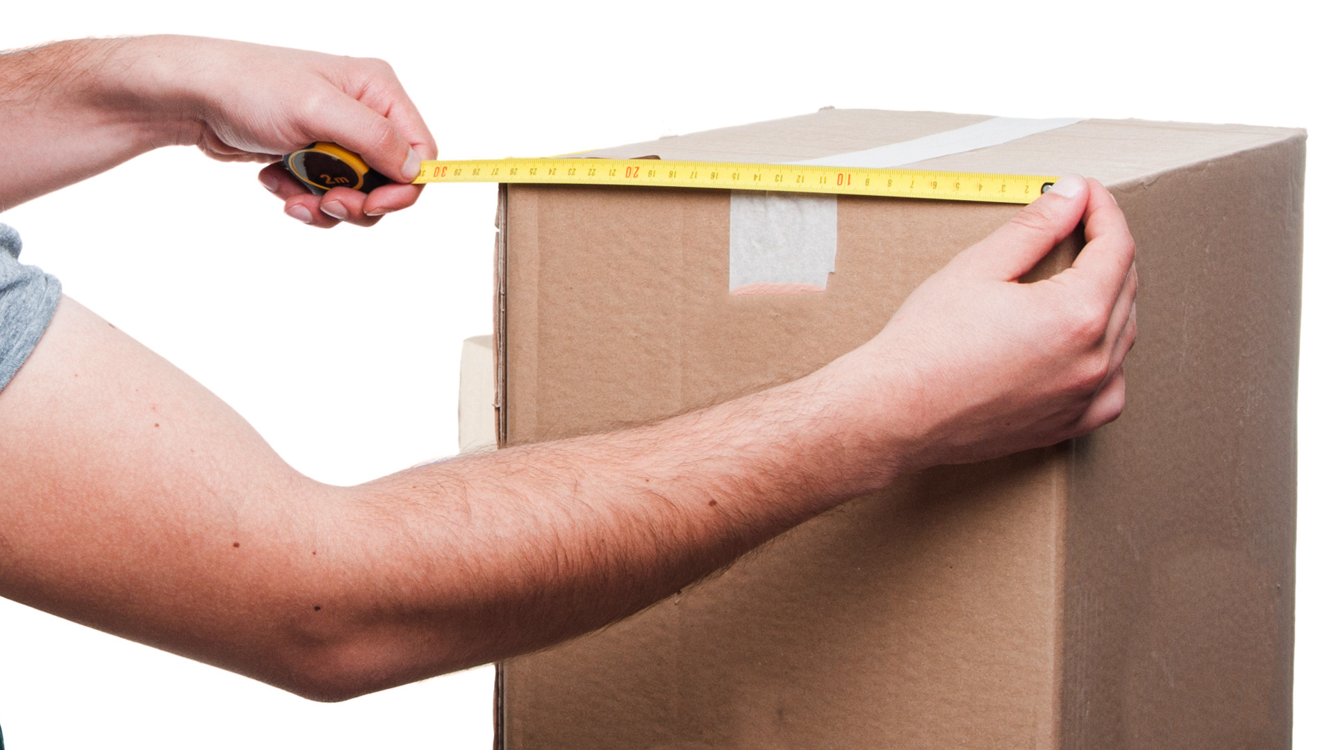 measuring a box for shipping