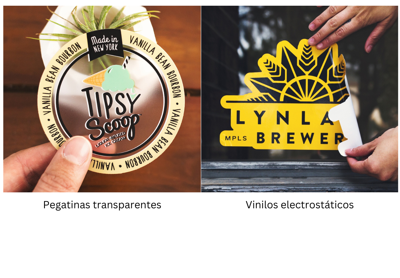 pegatina transparente personalizada vs. vinilo electrostático personalizado