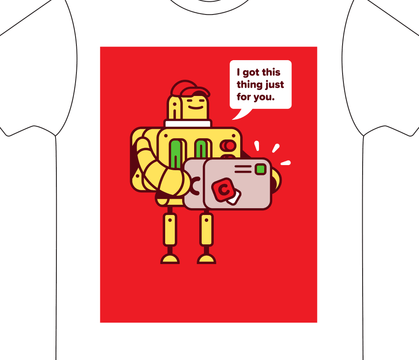 T-shirt design on a red background in Adobe Illustrator and updated colors to better match the background