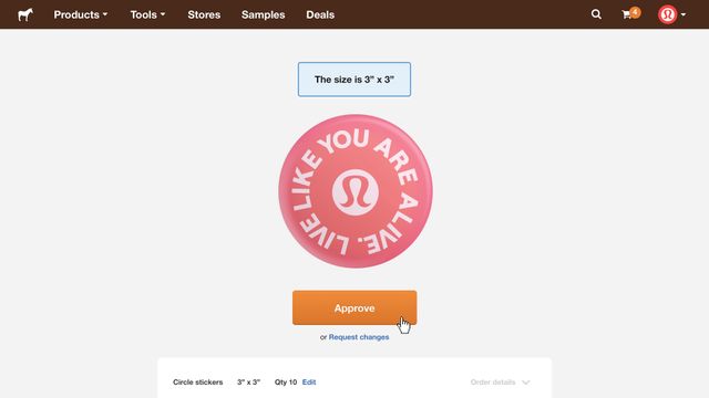 approbation d'un bon à tirer de sticker