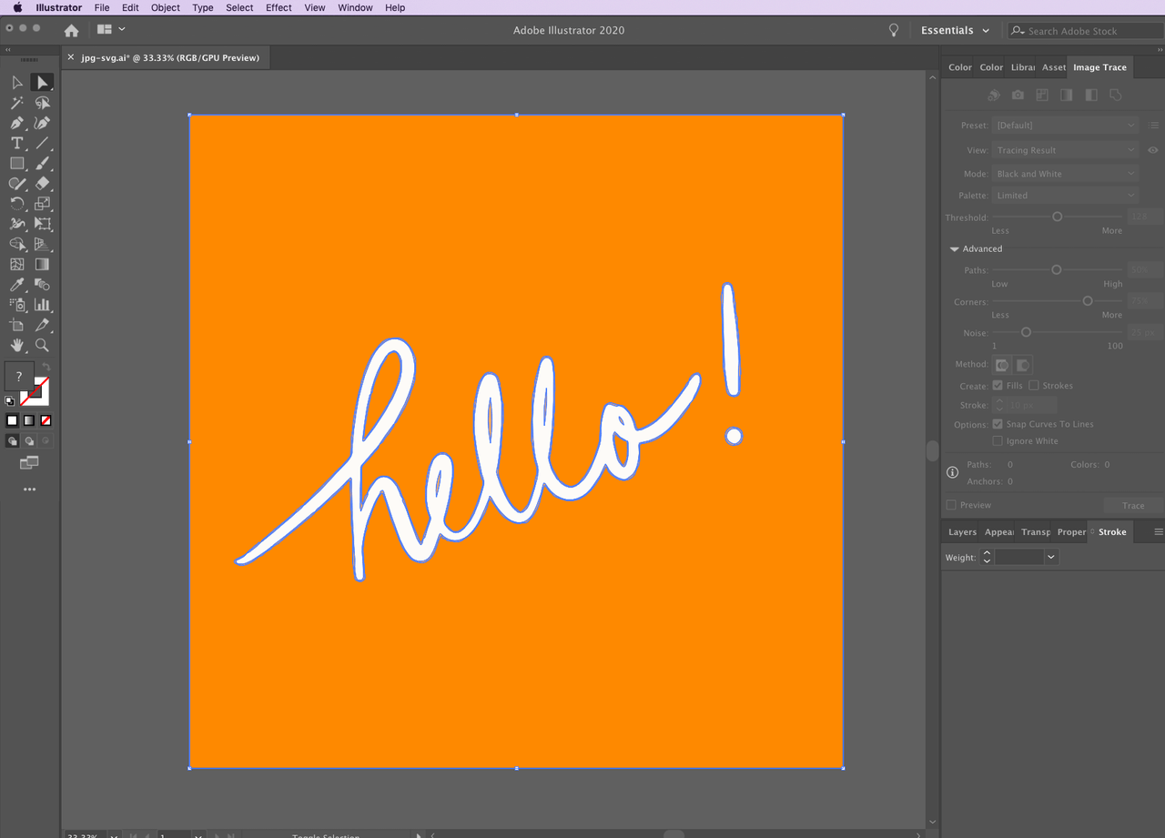 Convert image to vector step 4
