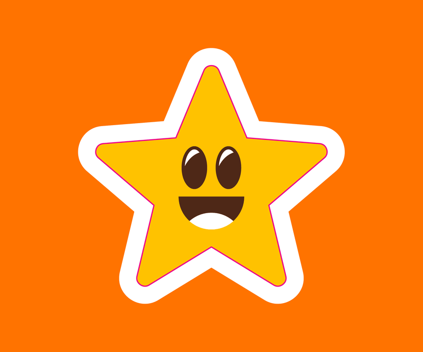 Línea de corte sobre una estrella en Illustrator