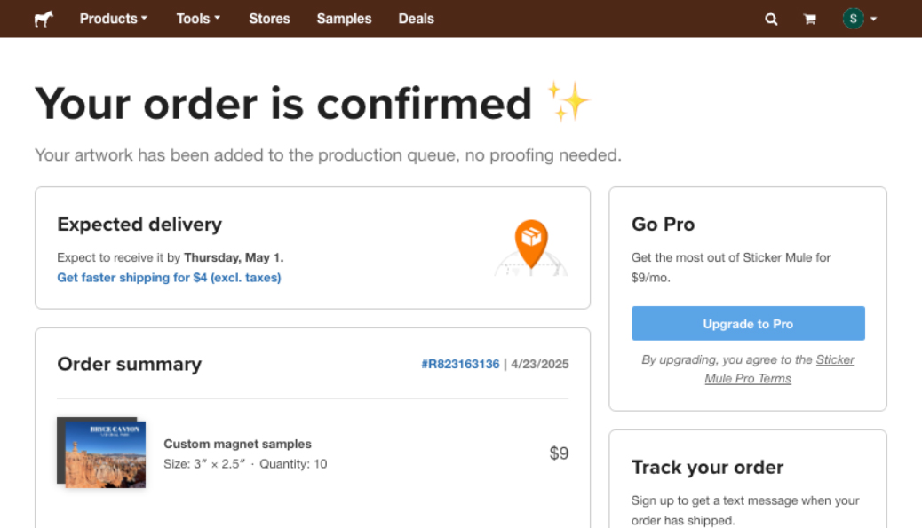 order confirmation