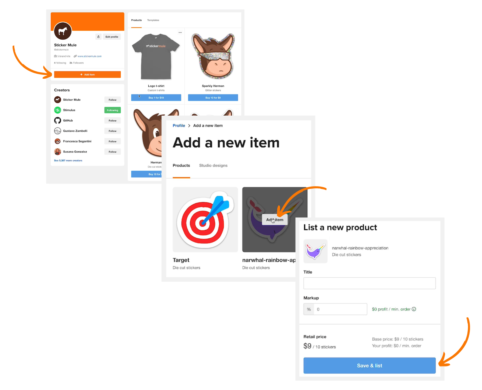 how to add an item to your sticker mule store