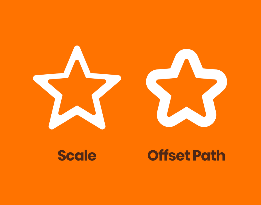 Comparación entre Escala y Offset Path en Illustrator