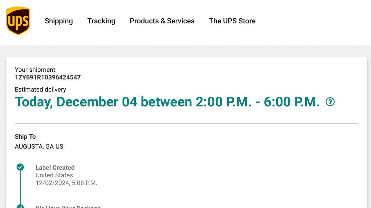 UPS tracking