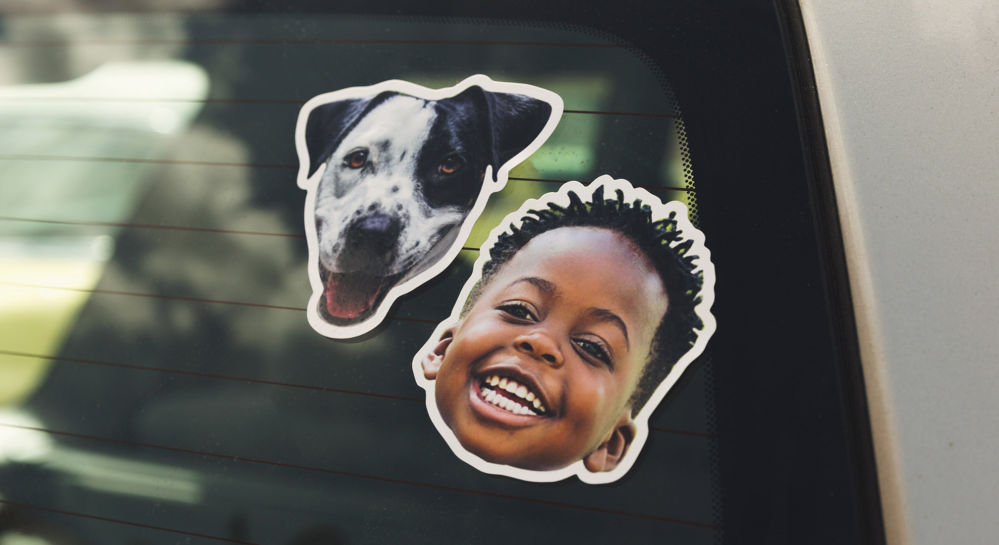 Custom car window clings on rear window